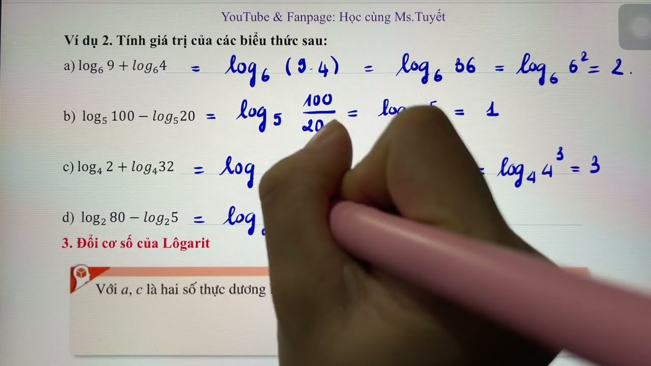 Toán 11.CĐ6.  Tiết 3: Lôgarit - Công thức và bài tập tự luận - bài tập trọng tâm