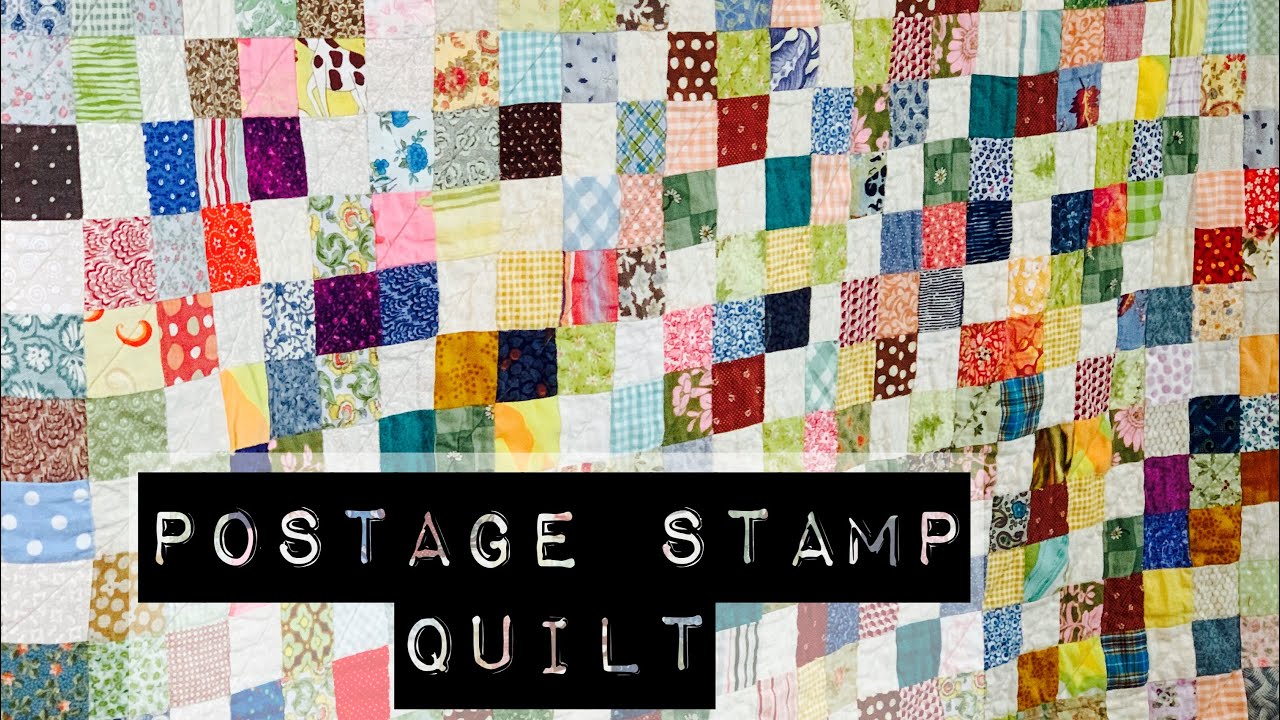 Postage stamp quilt-learn to sew-simple quilt-scrap quilt-leader/ender