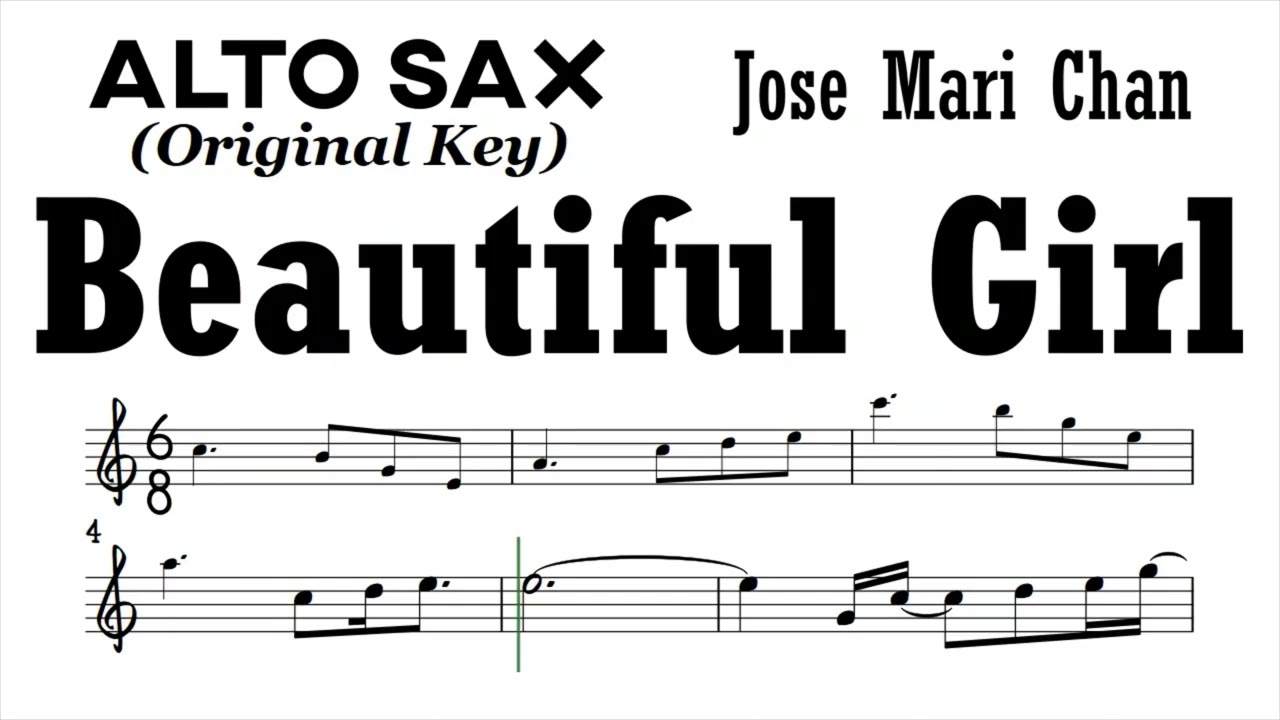 Beautiful Girl Alto Sax Sheet Music Backing Track Play Along Partitura