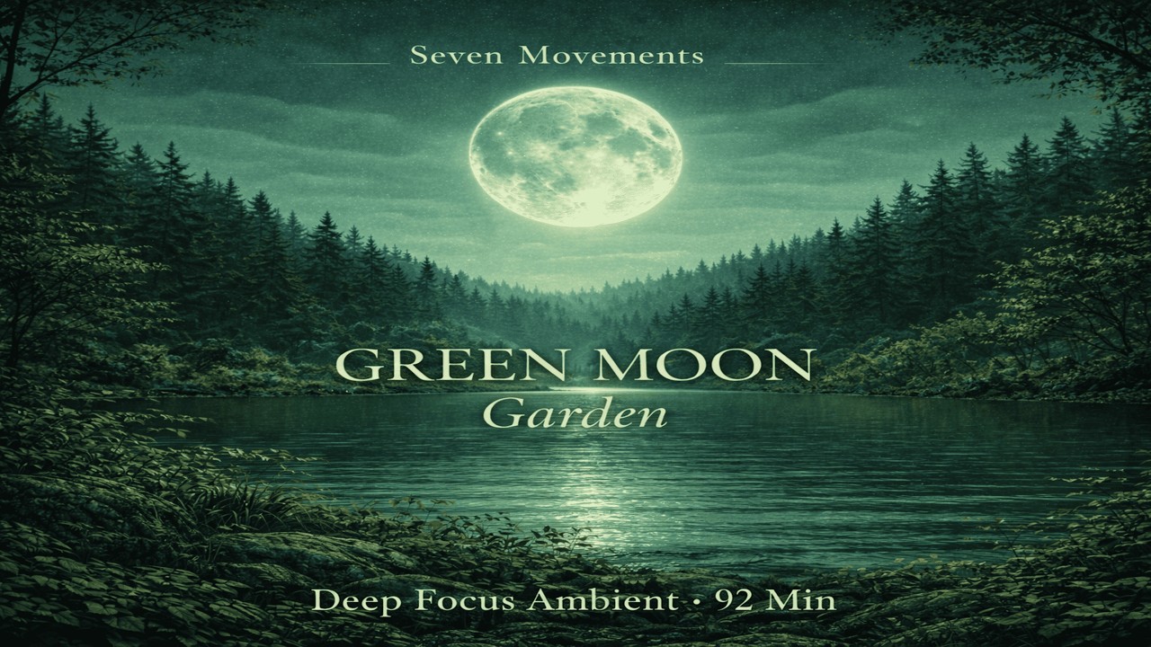 Deep Focus Ambient 🌙 Green Moon | Saturday – Seven Movements (92 Min)