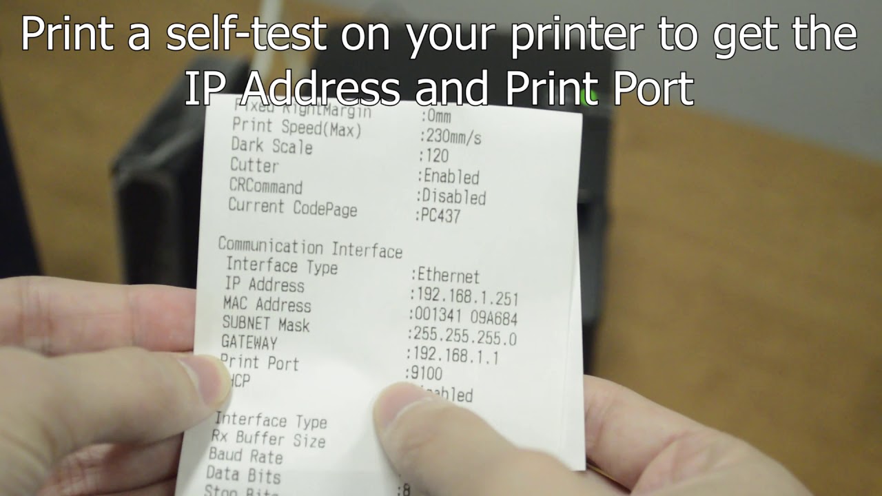 Connecting to a Printer with an Ethernet Connection with Sam4POS