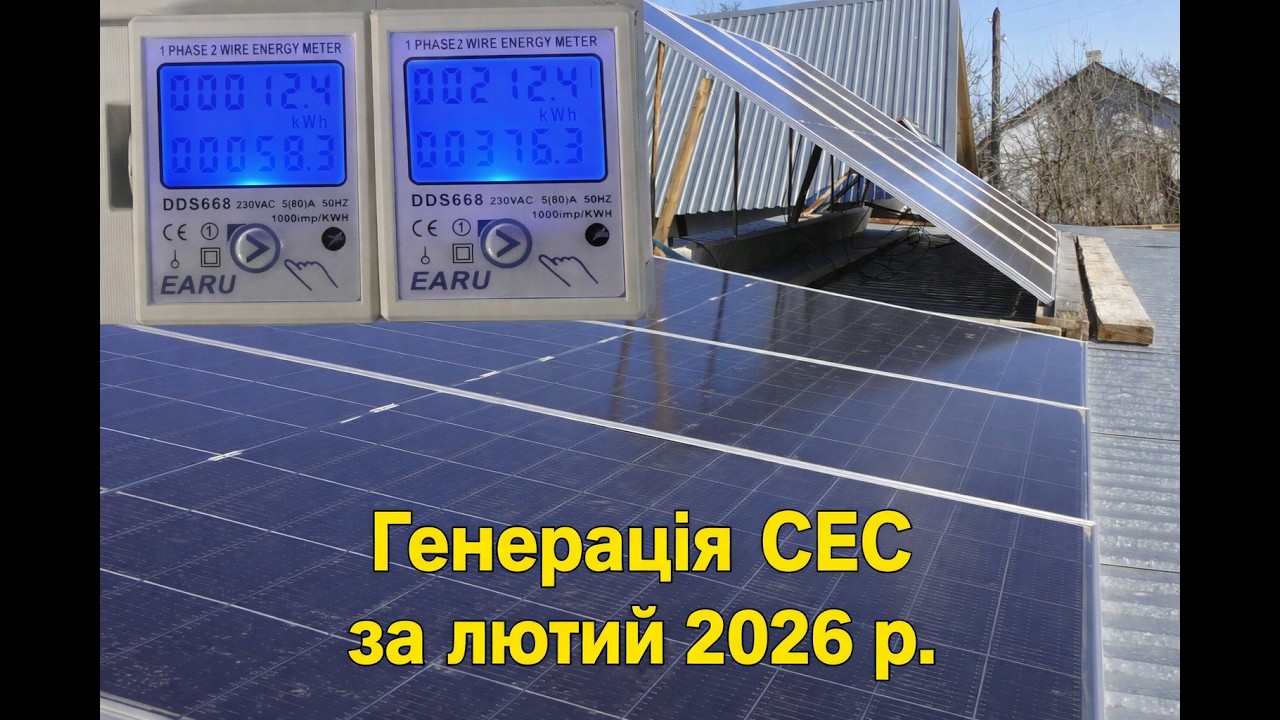 Генерація СЕС за лютий 2026 року.
