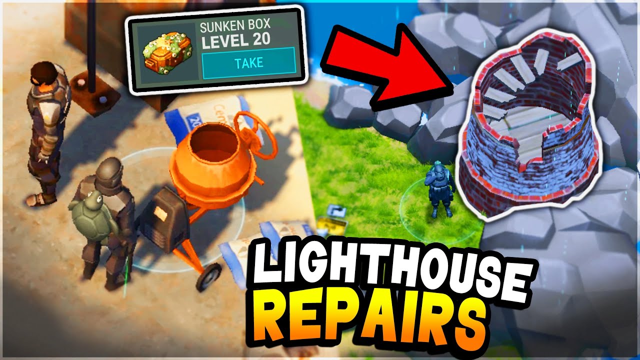 WATCHTOWER *LIGHTHOUSE* REPAIRS + Max Rep SUNKEN CRATES (unbelievable loot) - Last Day on Earth