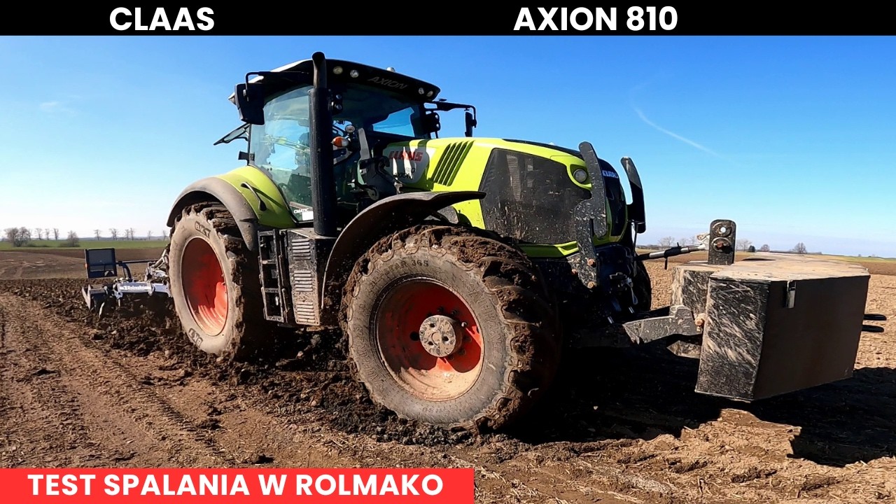Rolmako U436 Premium + Claas Axion 810 Cmatic uprawa po gnojowicy pod buraki. Test spalania 