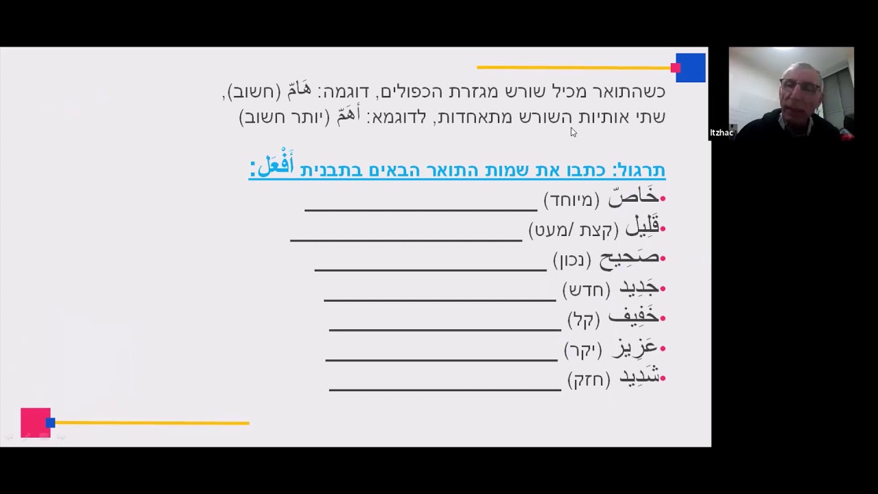 ערבית לדוברי עברית: ערך היתרון ההפלגה - חלק א'