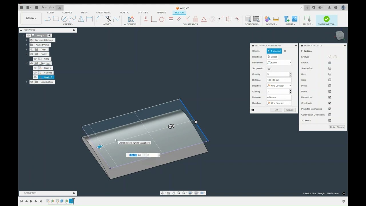 Wing Rib Design in Fusion 360