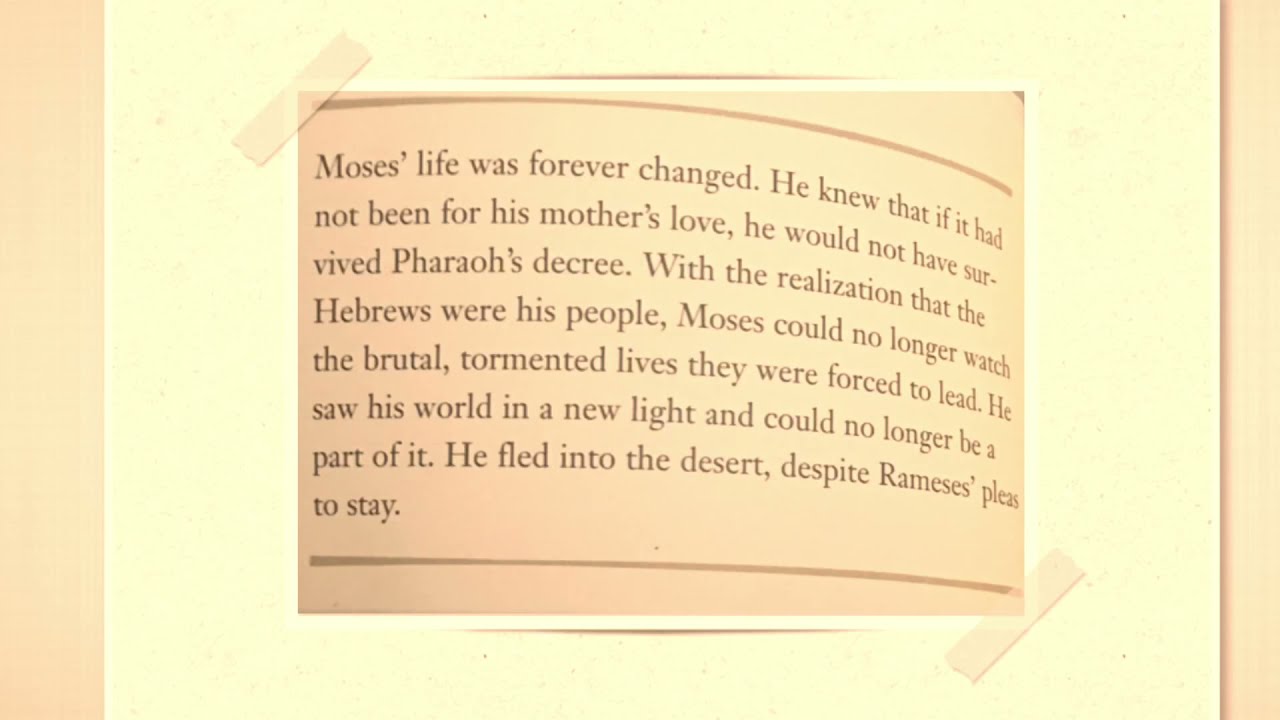 The Prince of Egypt- Read A Long- Narrated by Jeff Goldblum- part 3