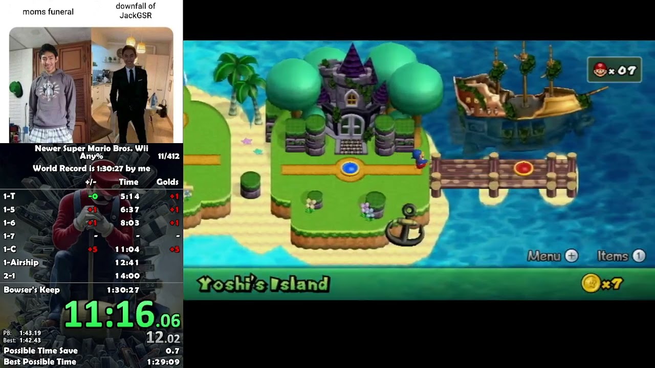 Newer Super Mario Bros. Wii Speedrun in 1:29:58