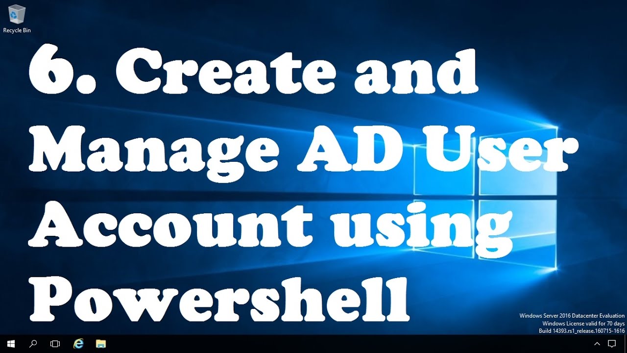 6. Создание и управление учетной записью пользователя AD с помощью Powershell