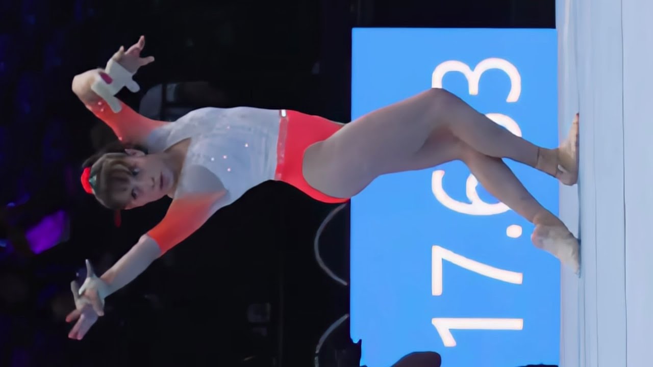 Paulina Campos Mexico Full Screen Floor Podium Training 2023 World Championships Antwerp Slow Motion