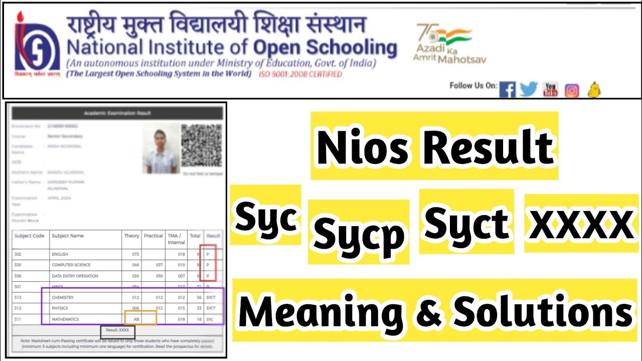 Nios Result Sycp Syct Syc XXXX Solution | Task Is Helping (NIOS) #nios #syc #sycp #syct #xxxx