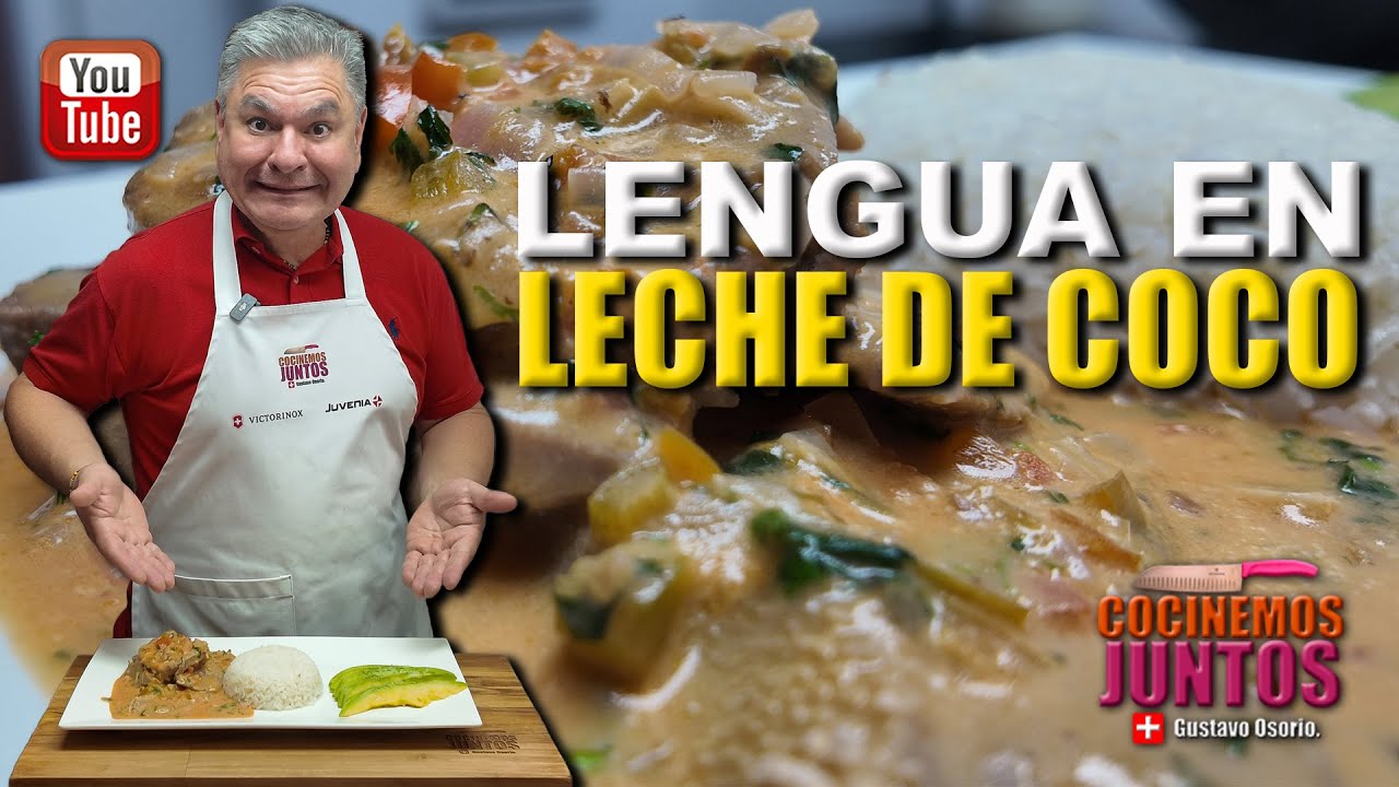 LENGUA GUISADA EN LECHE DE COCO