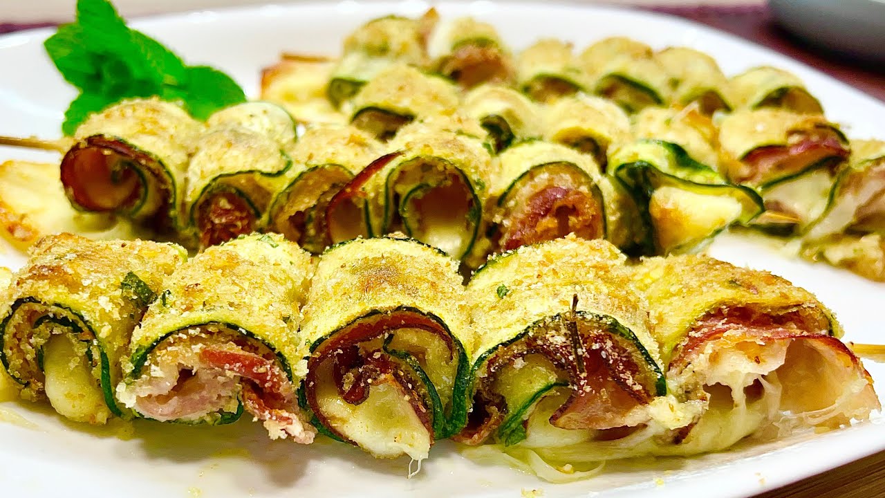 SONO LA FINE DEL MONDO! DELIZIOSI SPIEDINI DI ZUCCHINE AL FORNO ! FILANTI , GOLOSI E FACILISSIMI !