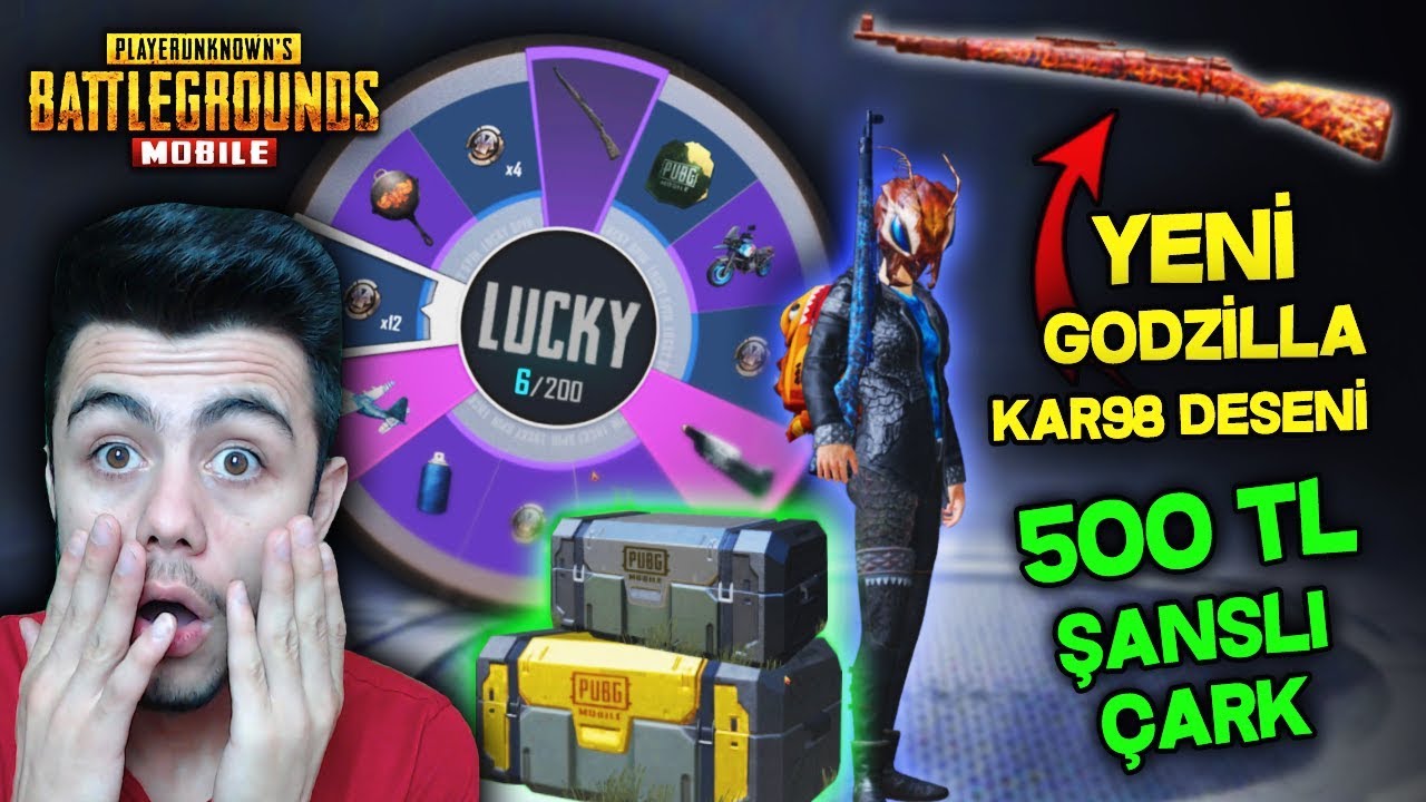 GODZILLA YENİ KAR98 DESENİ 500TL DEĞERİNDE ÇARK ÇEVİRDİM!   PUBG Mobile