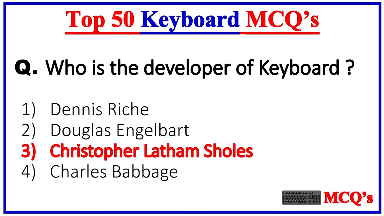 Top 50 computer keyboard important mcqs | Keyboard MCQ