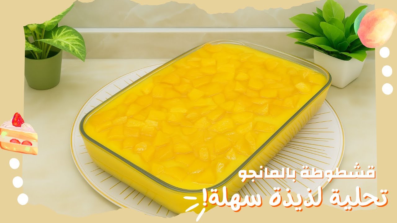 حلا صيفى سهل وسريع طبقات من السعادة 🌸 كيك🌸كاسترد🌸مانجا🌸چيللى منعشة جدا ولذيذة