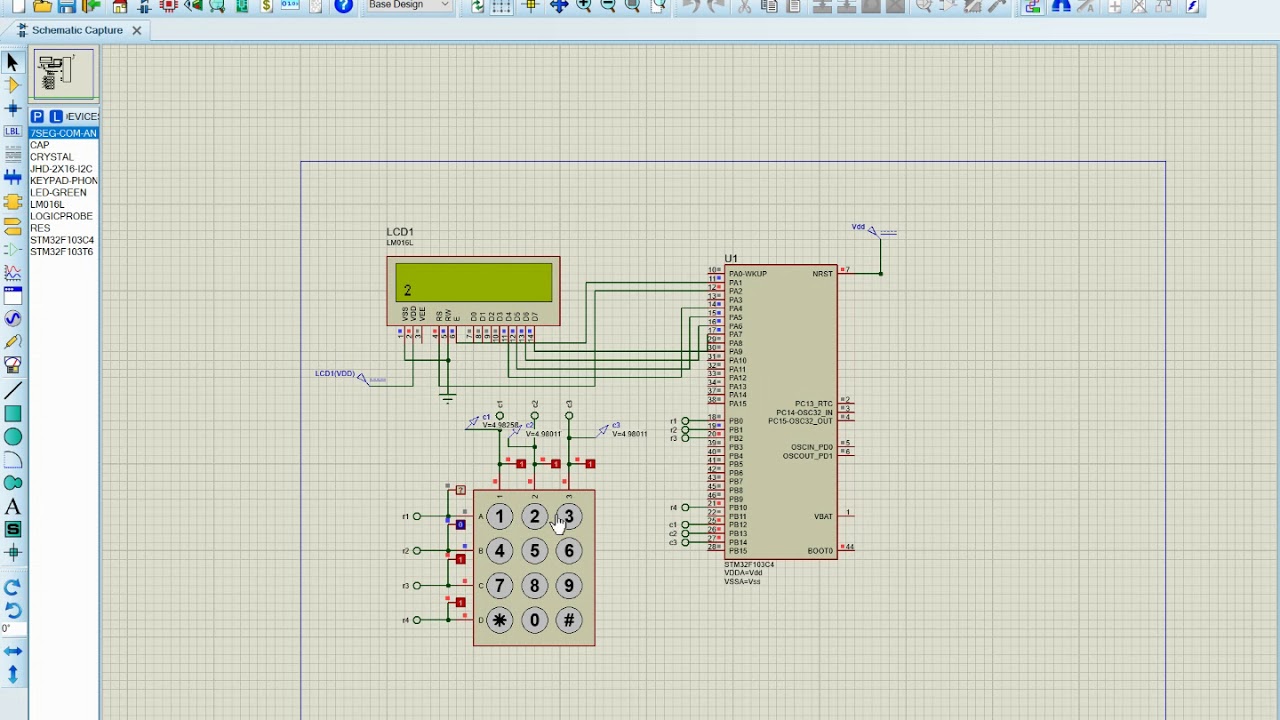 How to use a 4x3 keypad with STM32 Microcontroller Proteus Simulation