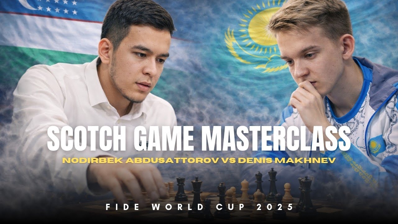 Nodirbek Abdusattorov vs Denis Makhnev ❗ Scotch Game Classical Battle ❗ FIDE World Cup 2025