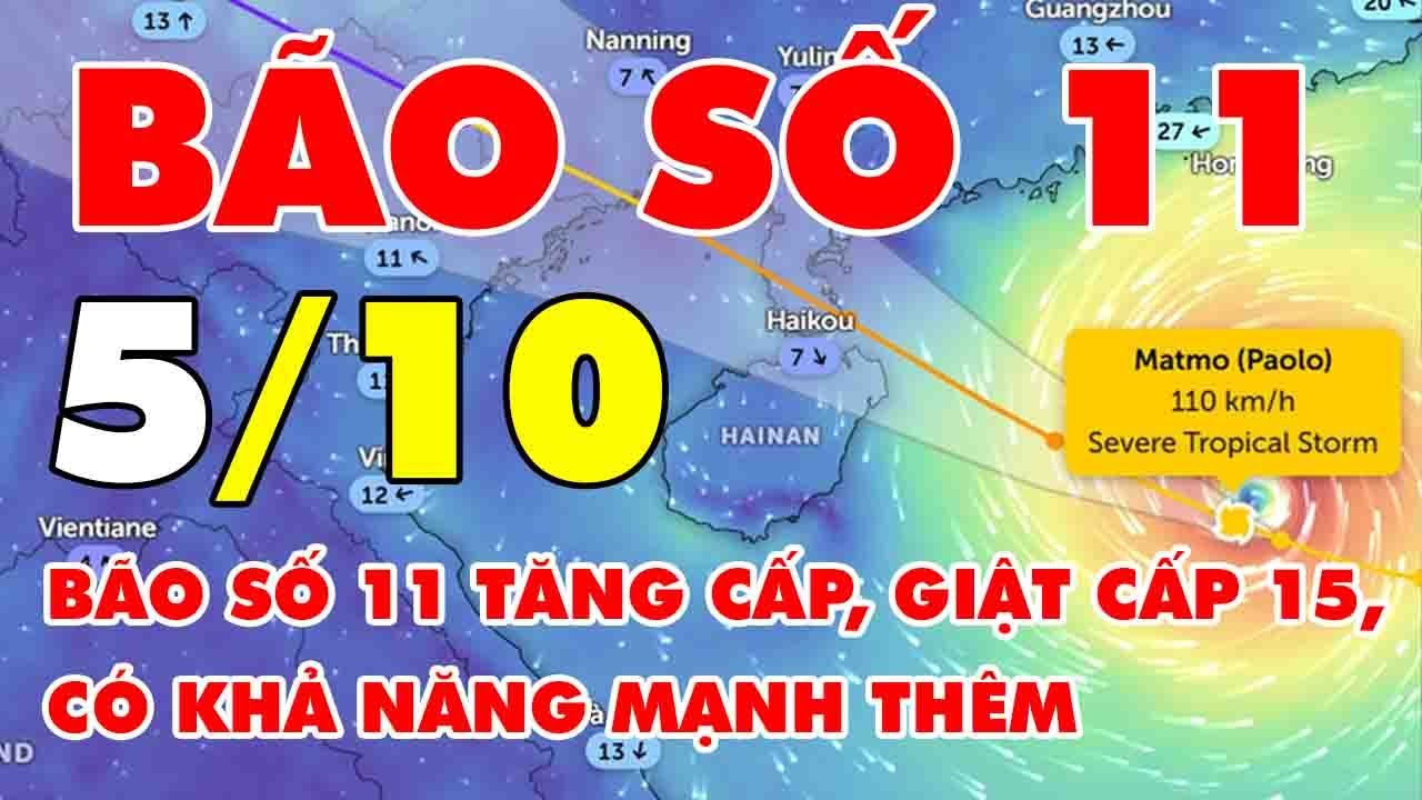 🆘 TIN B&Atilde;O MỚI NHẤT: B&atilde;o số 11 tăng cấp, giật cấp 15, c&oacute; khả năng mạnh th&ecirc;m