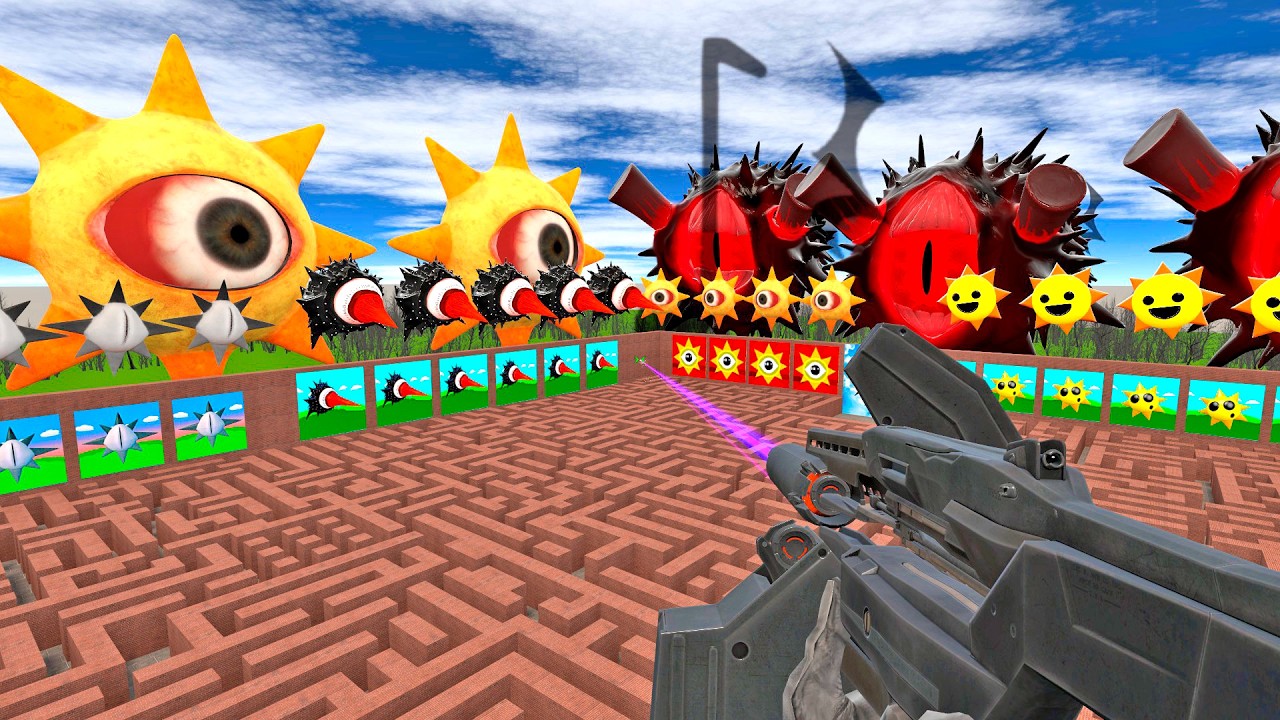 Evolution Of Sprunki Mr Sun and Simon Yellow Family Big Maze Gmod EP 15