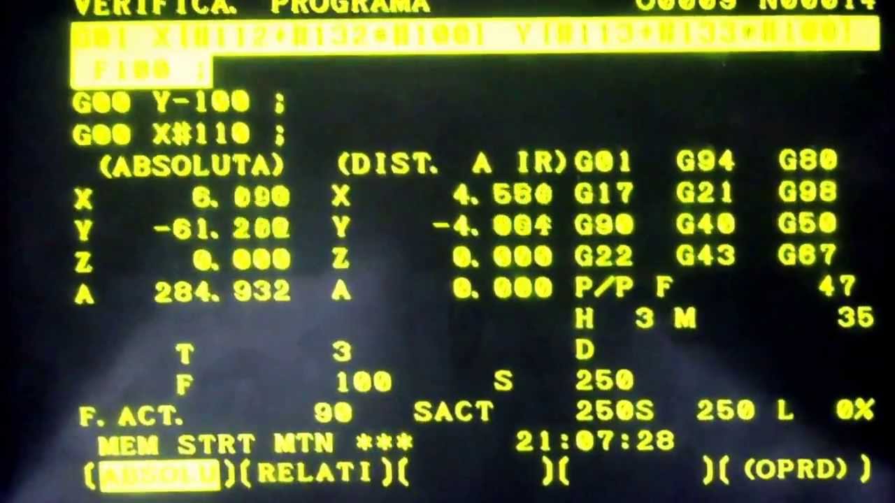 Ejemplo de programa macro CNC en control FANUC