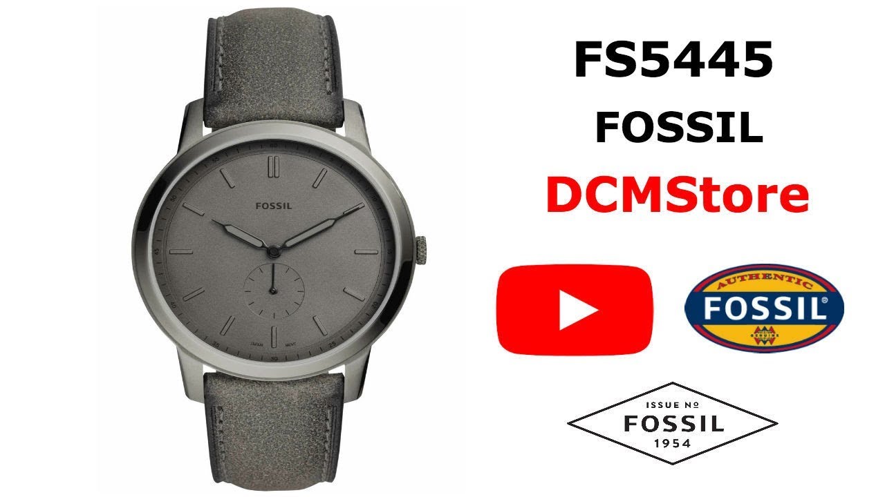 FS5445 Fossil Minimalist Stainless Leather Gunmetal Grey