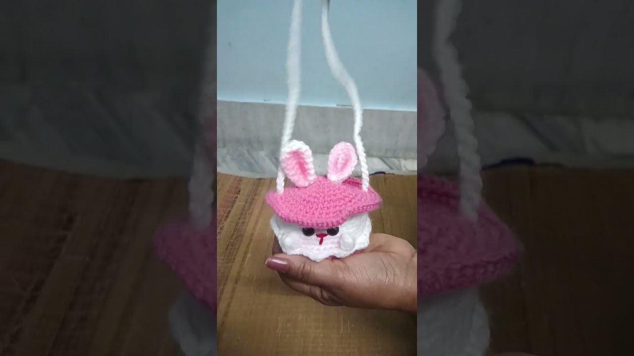 handmade crochet bunny bag with easter egg 