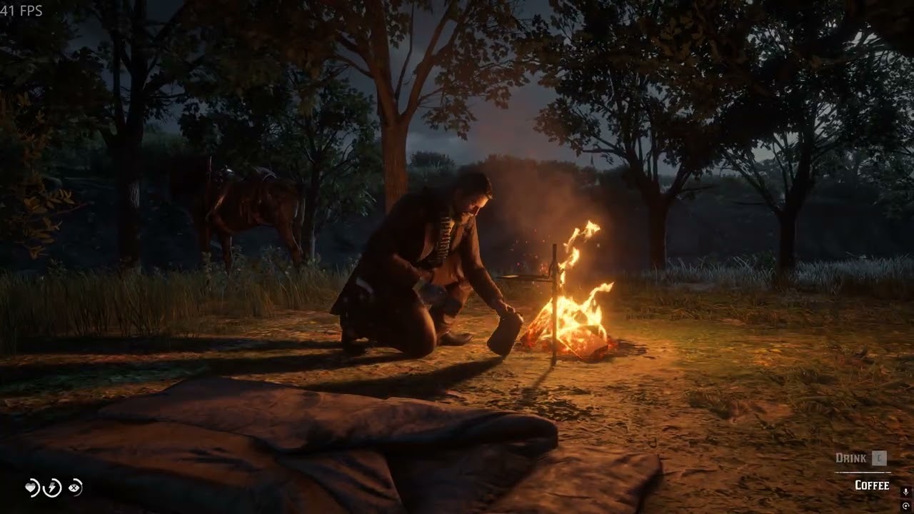 Red Dead Redemption 2-Arthur taking a break
