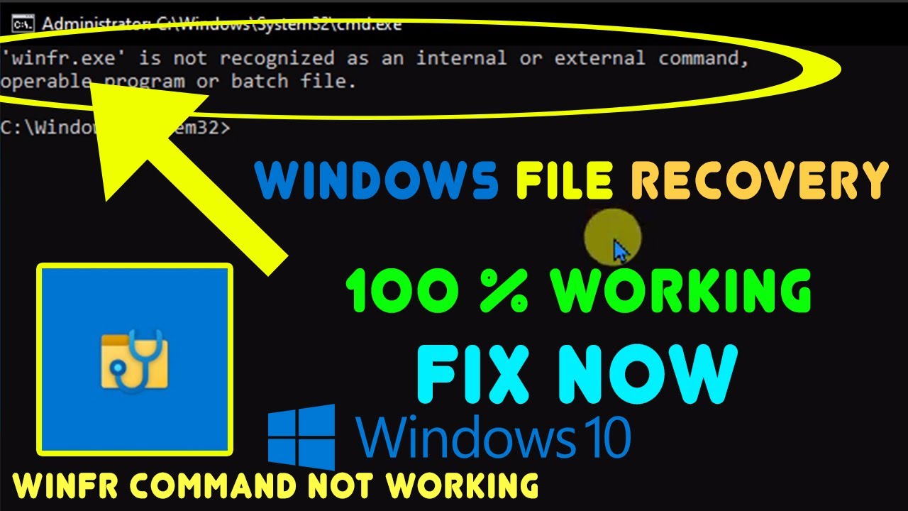 Windows File Recovery Error FIX 🔥 | winfr.exe Not Recognized