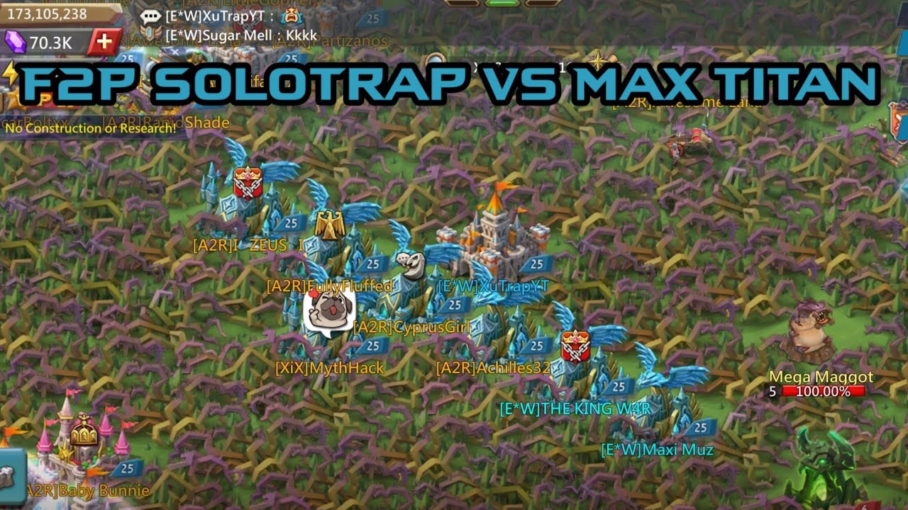 F2P SoloTrap Vs Maxed Titan With Semi Maxed Counter Attack Familiar | Whats better wedge or Phalyx |