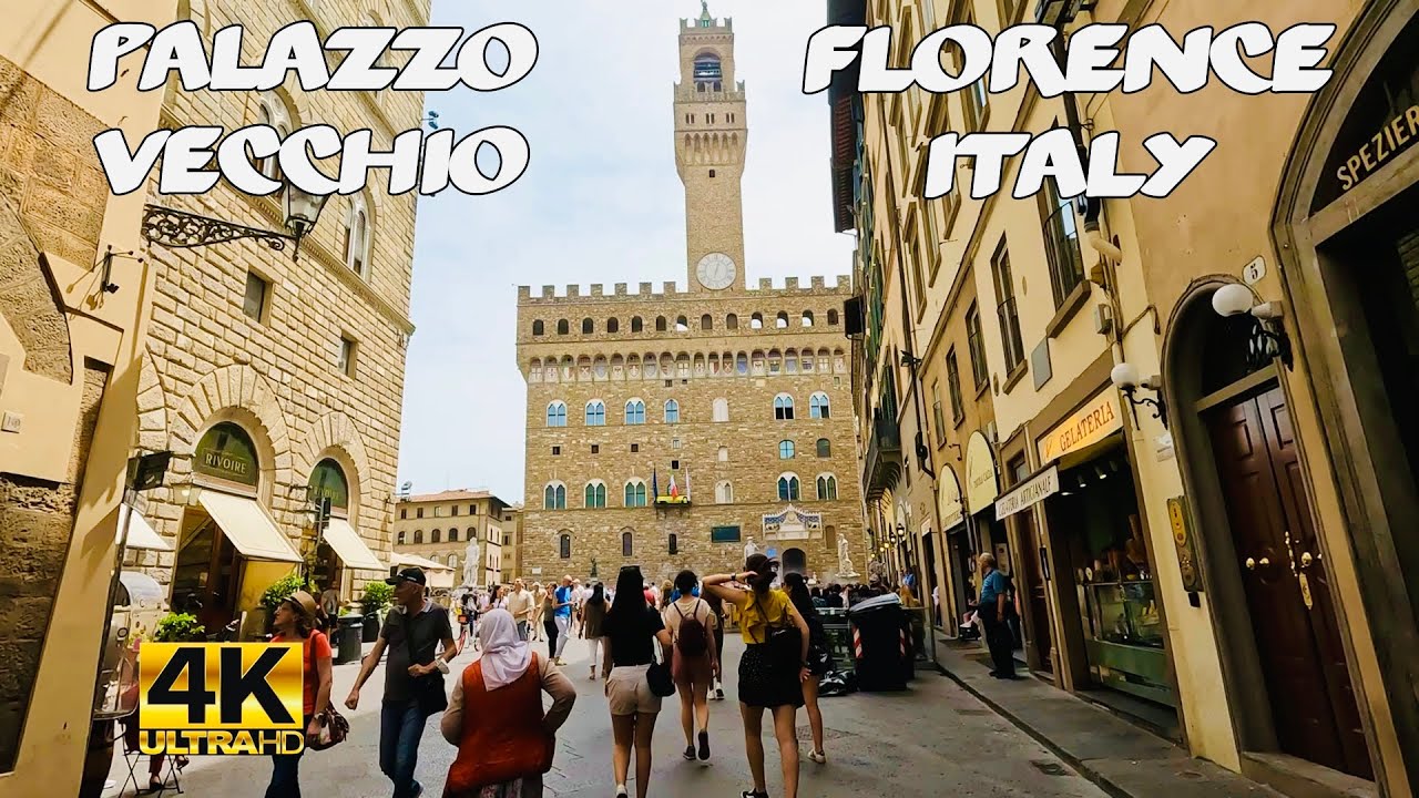 FLORENCE 2022 SUMMER - THE PALAZZO VECCHIO WALKING TOUR. WHAT TO SEE INSIDE ? 4K UHD