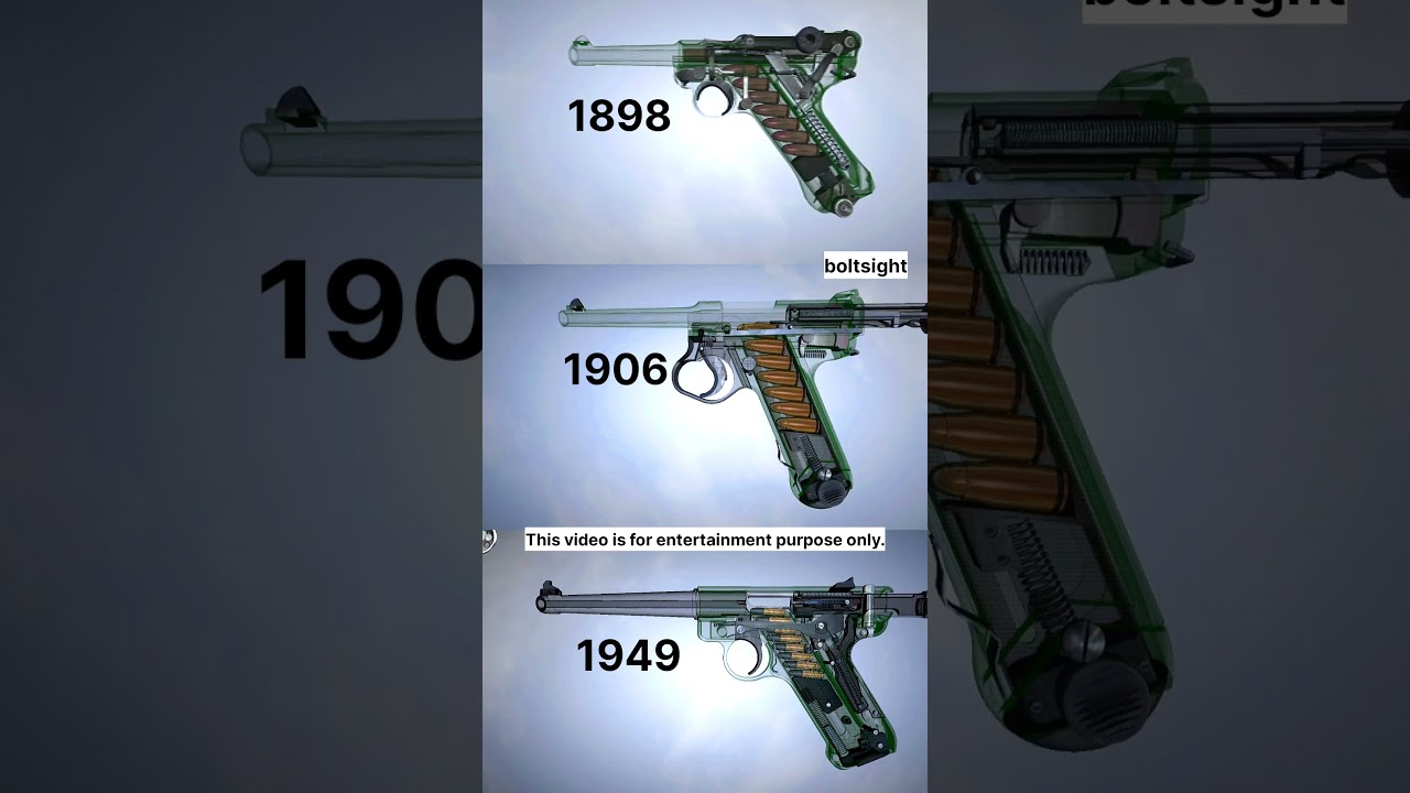 WWII vs Modern Pistols | Luger P08 vs Nambu vs Ruger #modern #ww2 #reload #animation #luger #gungame
