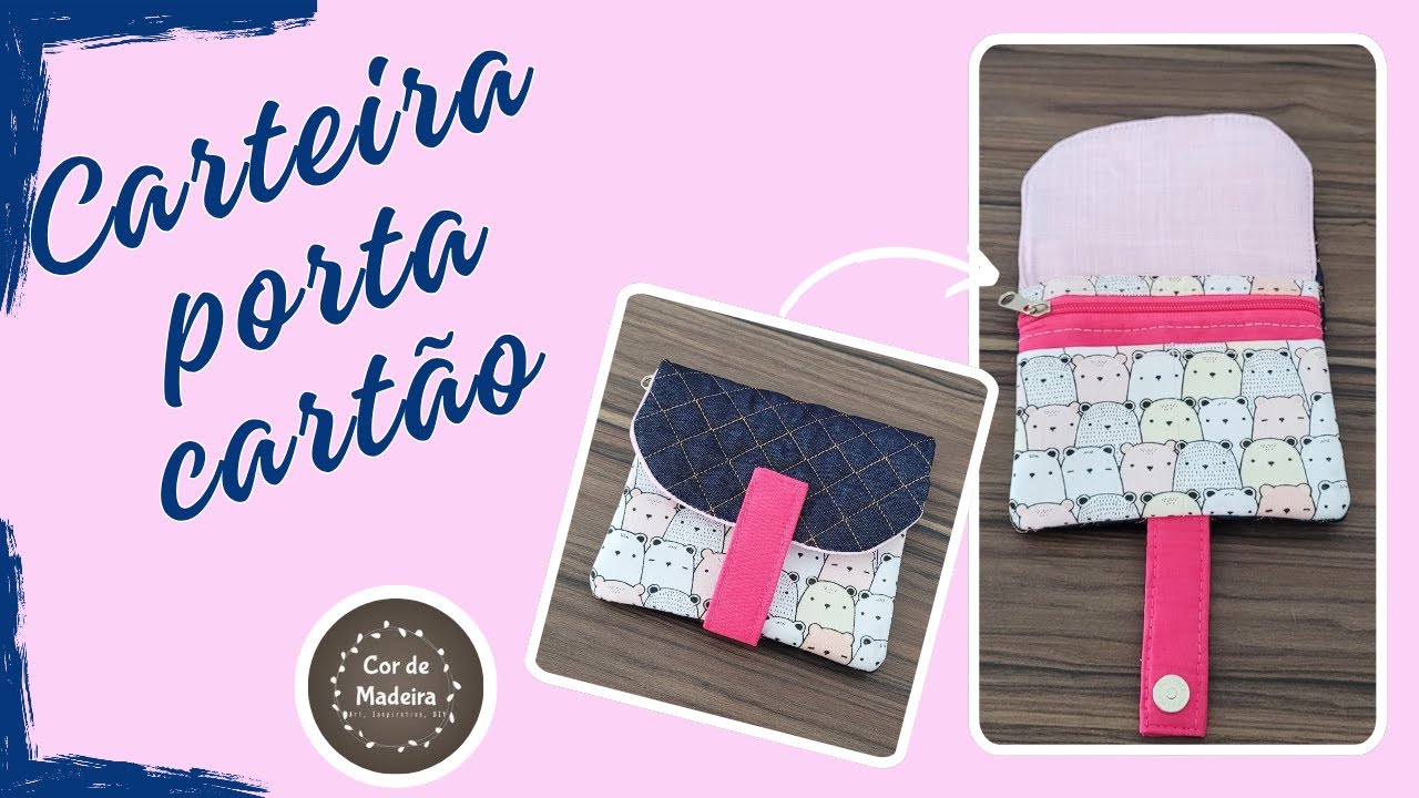 Carteira porta cartão em tecido / Passo a passo #costuralucrativa #diydecostura