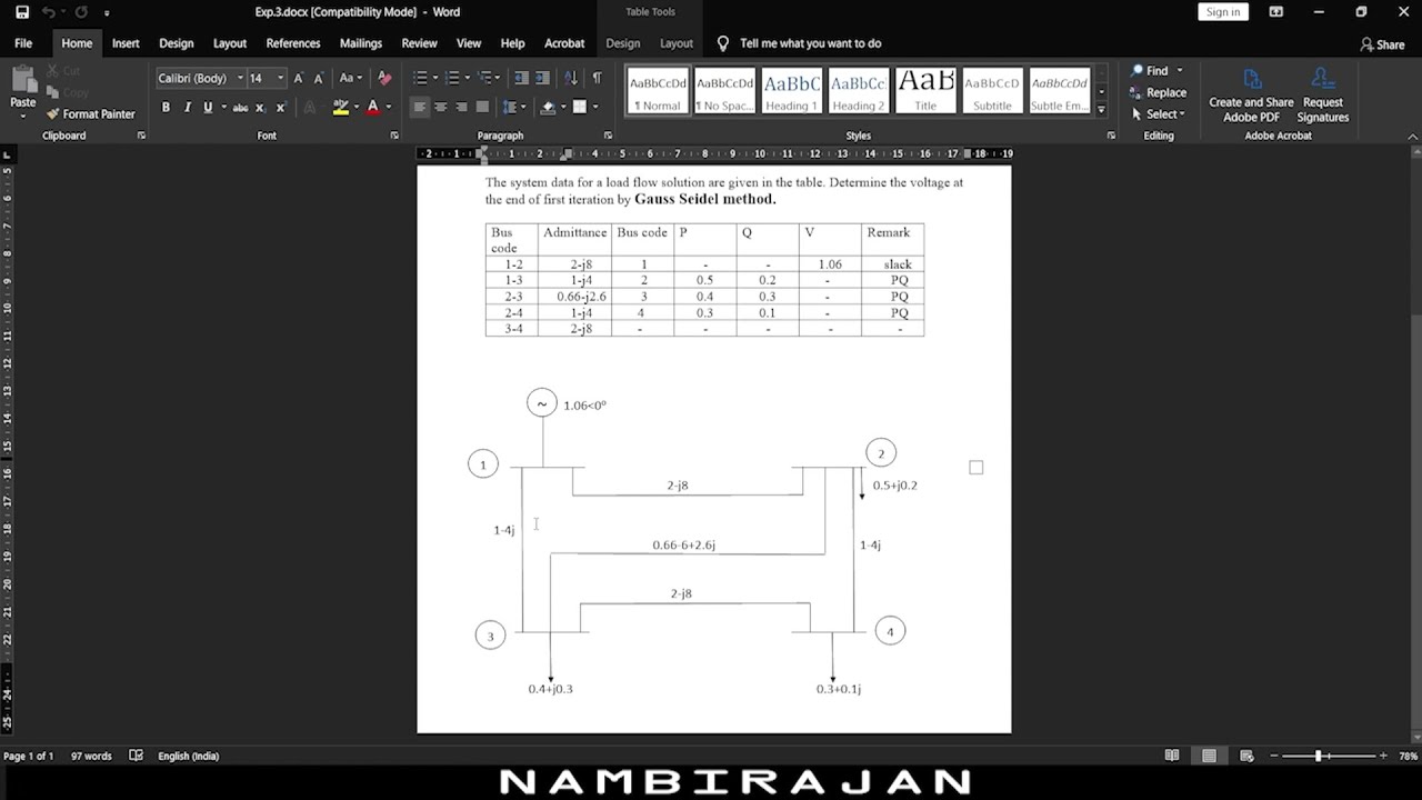 Solution of Load Flow by Gauss Seidel method without Q-limit Violation in MATLAB  | PSS LAB | EEE