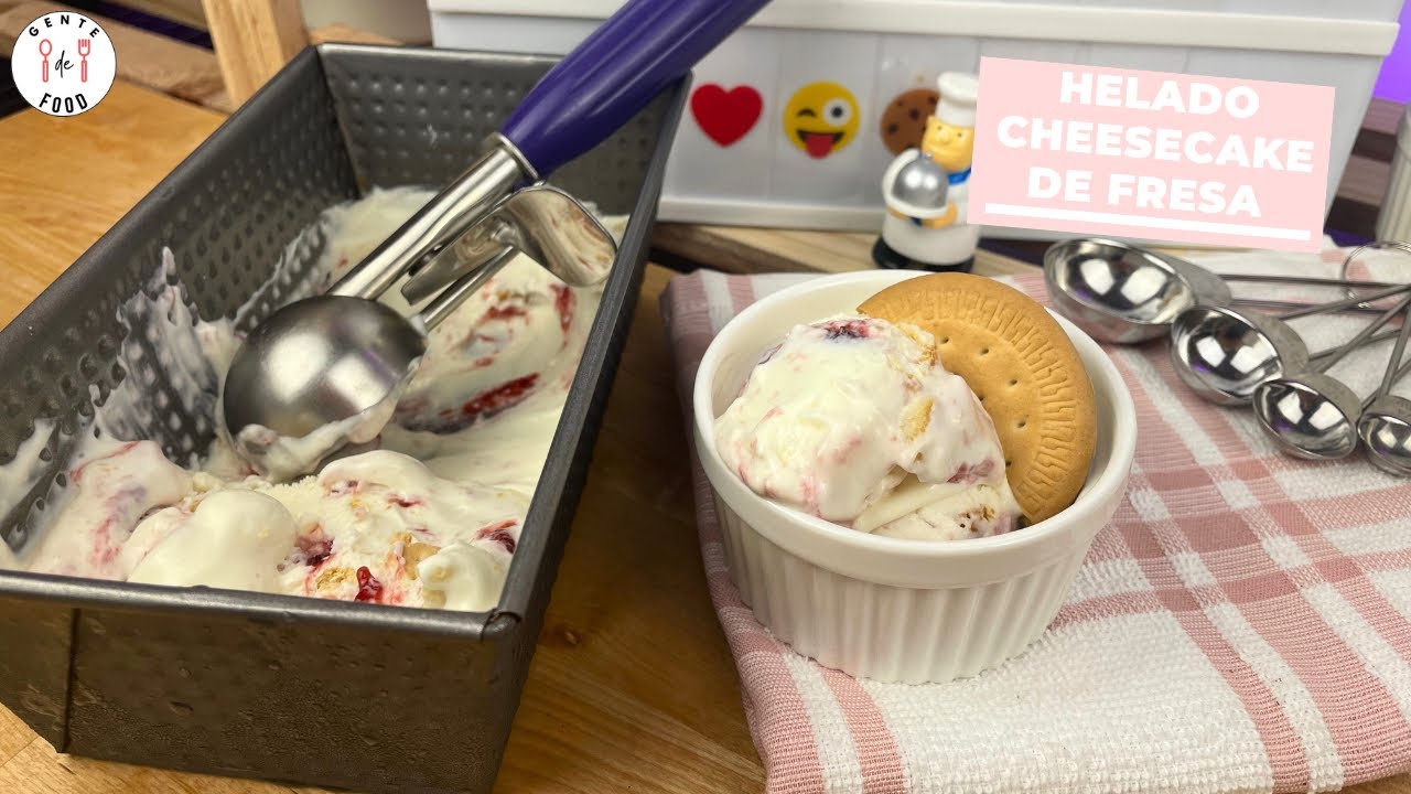 Helado casero de cheesecake de fresa | Receta #244 | GENTE DE FOOD