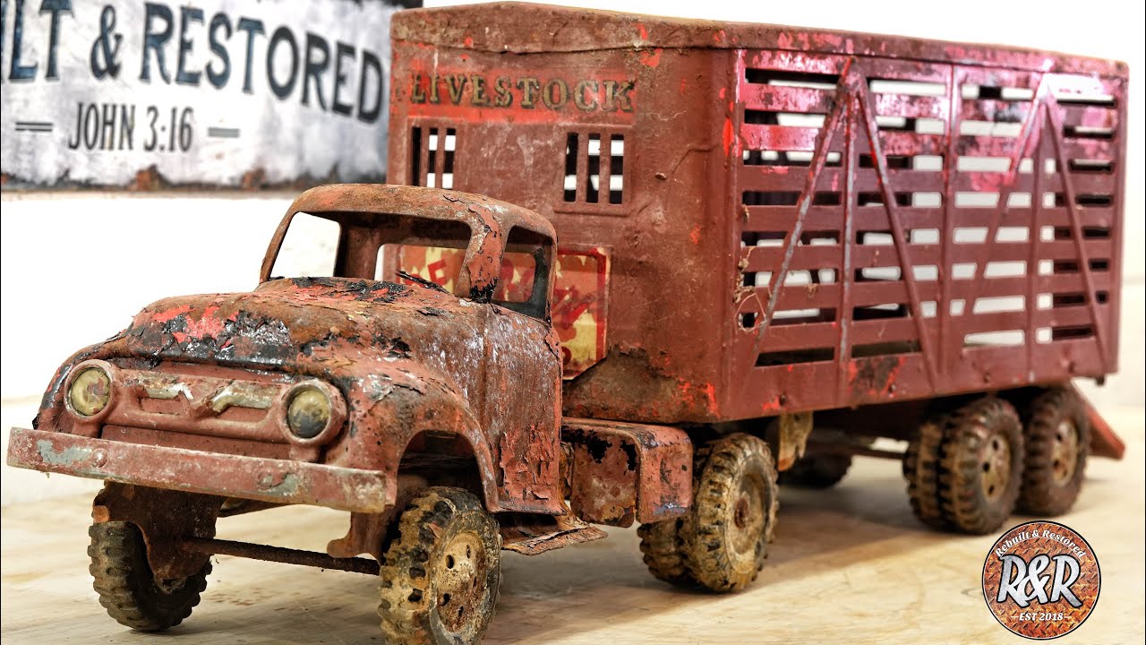 1950s Tonka Livestock Hauler Semi Truck Restoration