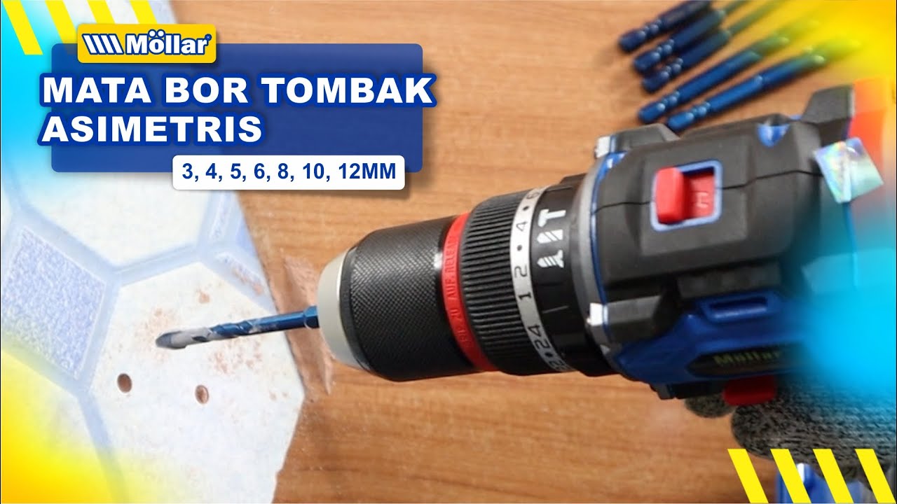 Review & Test MOLLAR DB-BTA Mata Bor Tombak Asimetris Multifungsi Kaca Tembok Granit Beton Keramik