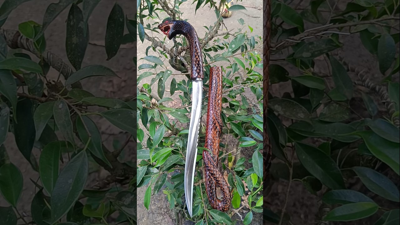 Full snake design 🗡️⚔️🐍🐍#tophertv #snake #woodcarving #subscribe