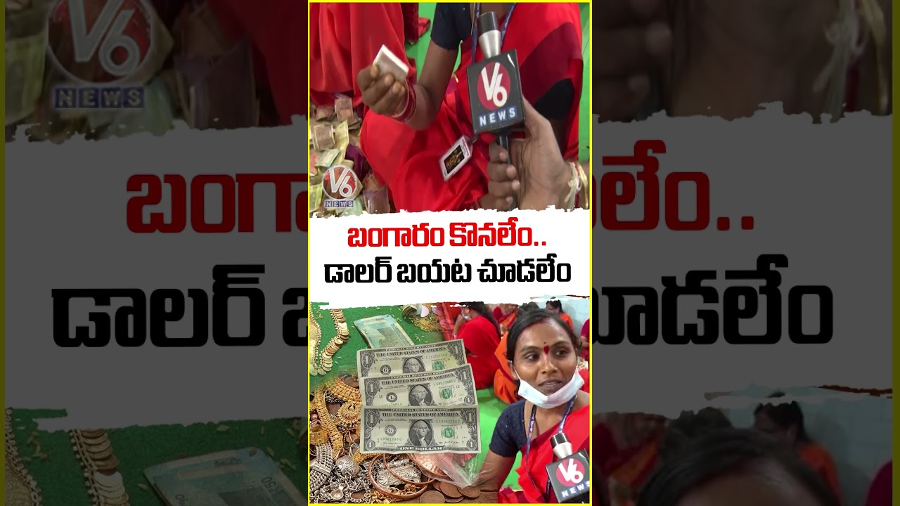 Woman Devotee Surprise With Gold,Dollar Note In Medaram Counting  V6 News
