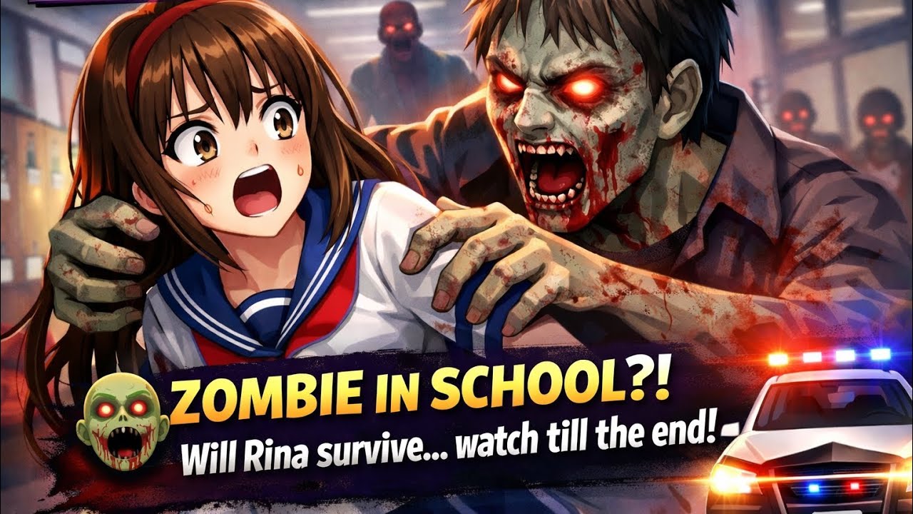 Zombie Attack on Rina 😱 | Sakura School Animation#ZombieAttack#SchoolHorror#anime 