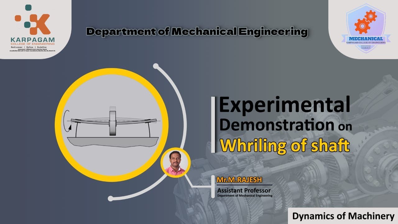 Experimental Demonstration on Whirling of shaft to determine the critical speed of shaft