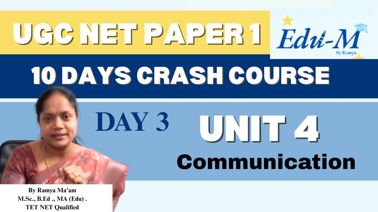 UGC NET Paper 1| Day 3 | Intensive 10 day Crash Course | UNIT 4 | Communication | DEC 2025 | Tamil