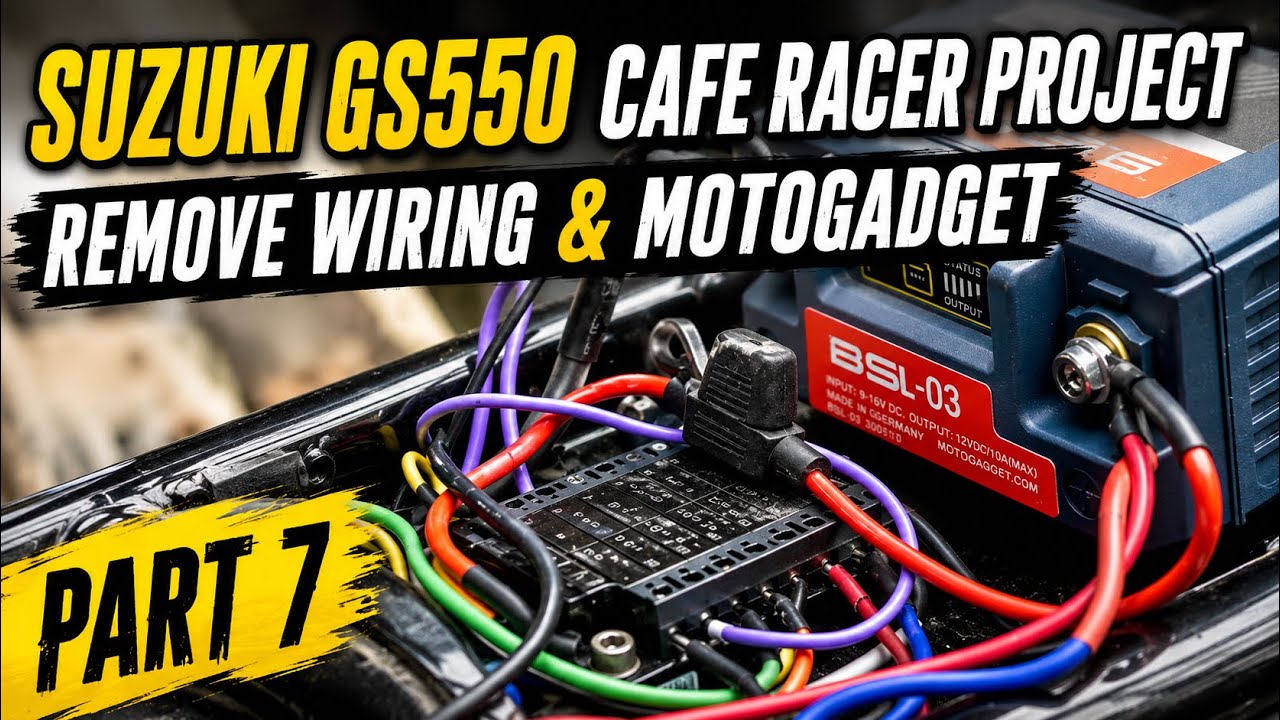 SUZUKI GS550 Cafe Racer Build [Part 7] - Removing Old Wiring loom & Motogadget M-Unit