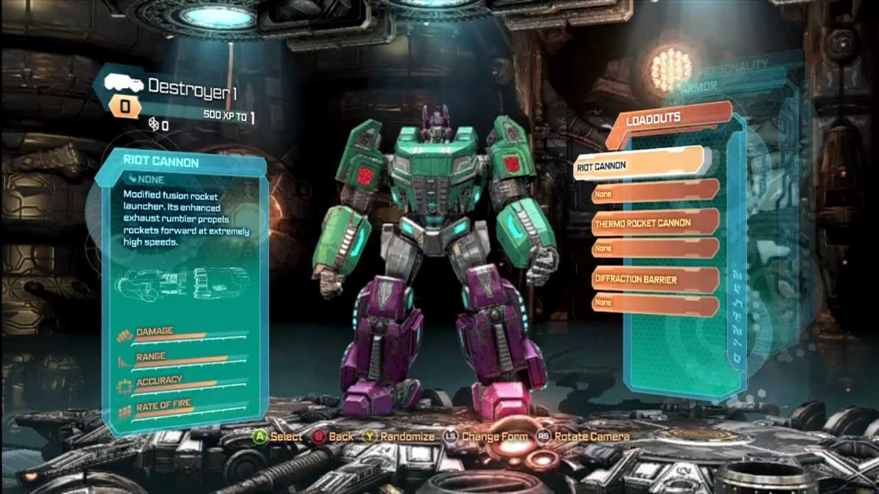 Transformers Fall of Cybertron - Multiplayer Character Customization Destroyer (Demo) w/ Commentary
