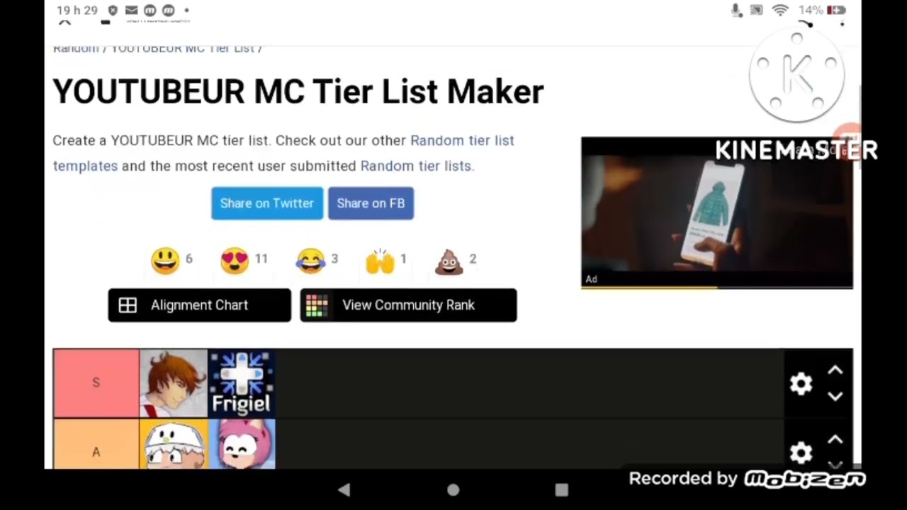 tier list youtubeur minecraft fr