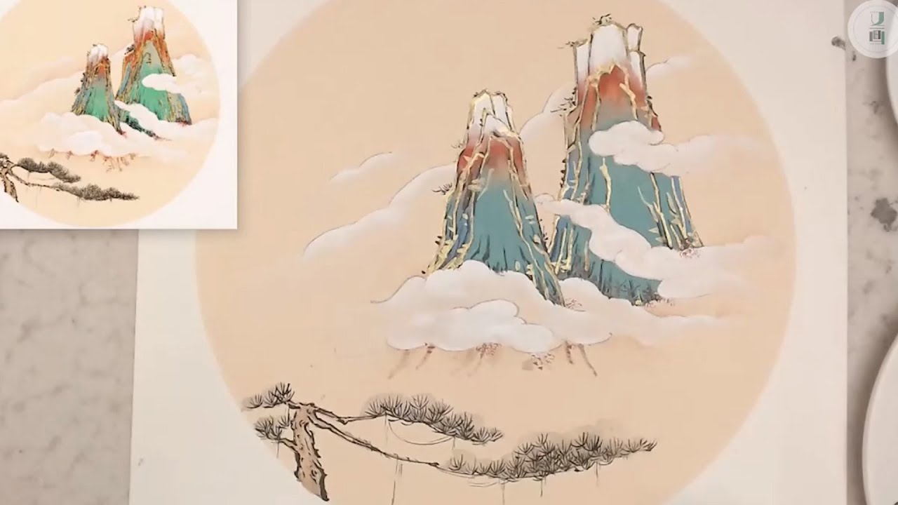 Chinese watercolor landscape painting