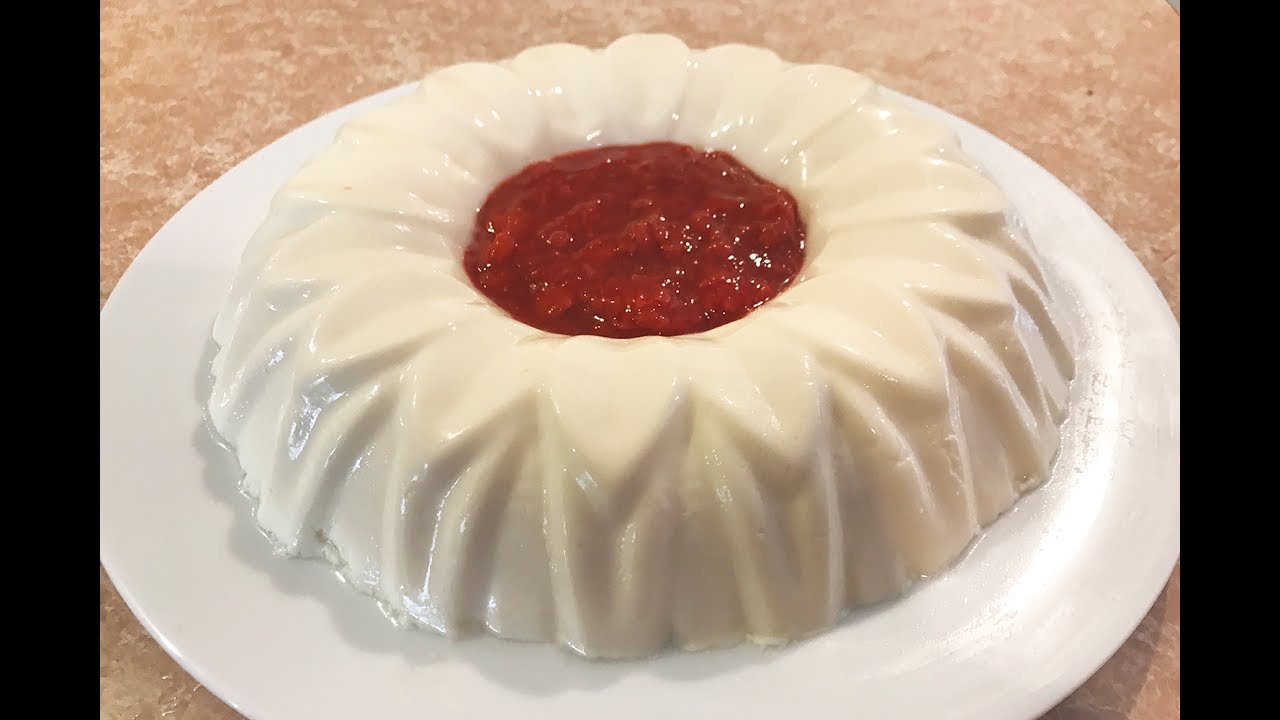 Gelatina de Yogurth con Salsa de fresas Para diabéticos