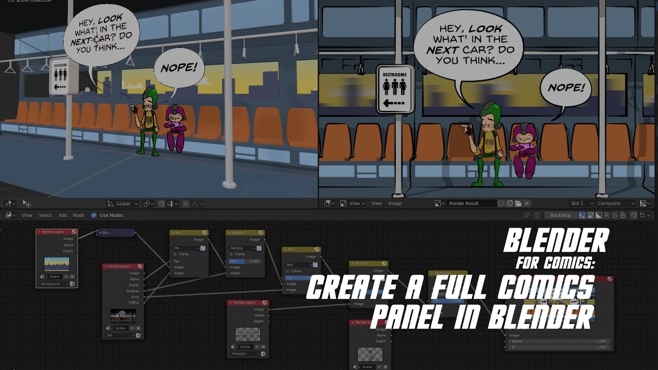 Create a comics panel in Blender