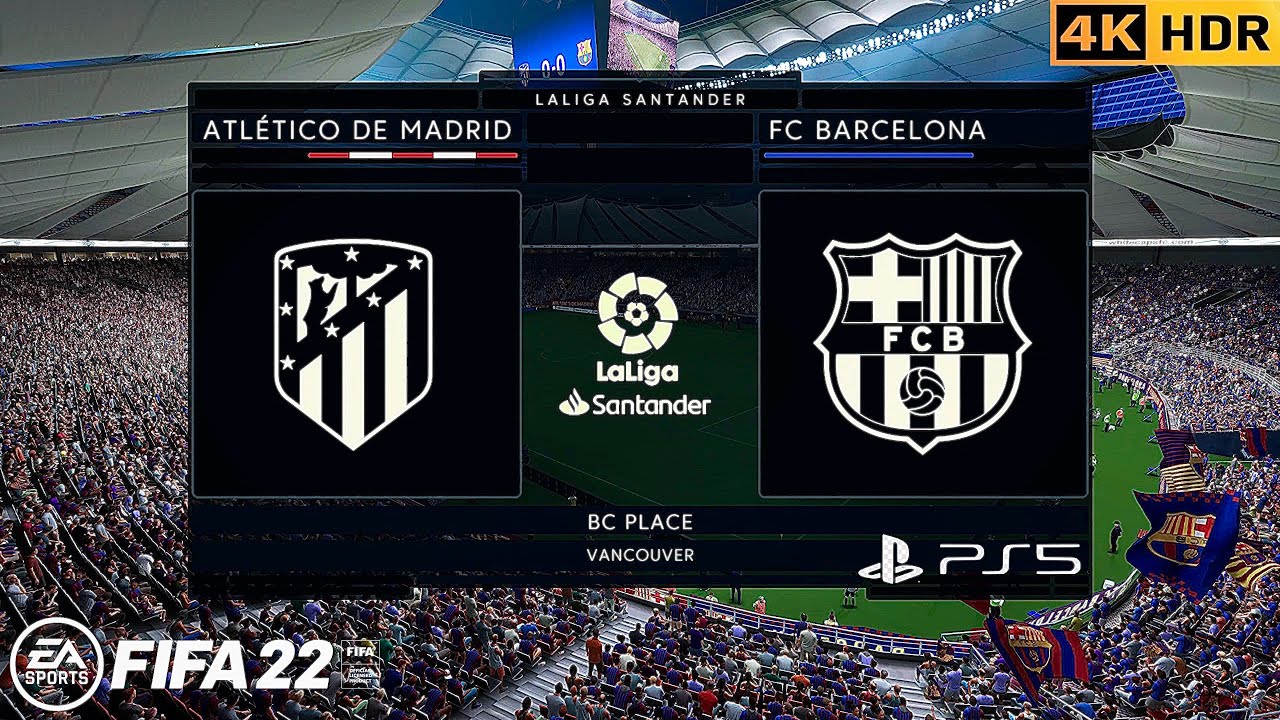 FIFA - 22 ATLÉTICO DE MADRID beats FC BARCELONA | LaLiga Satander | Ps5 Slim Gameplay | 2160p60Fps.