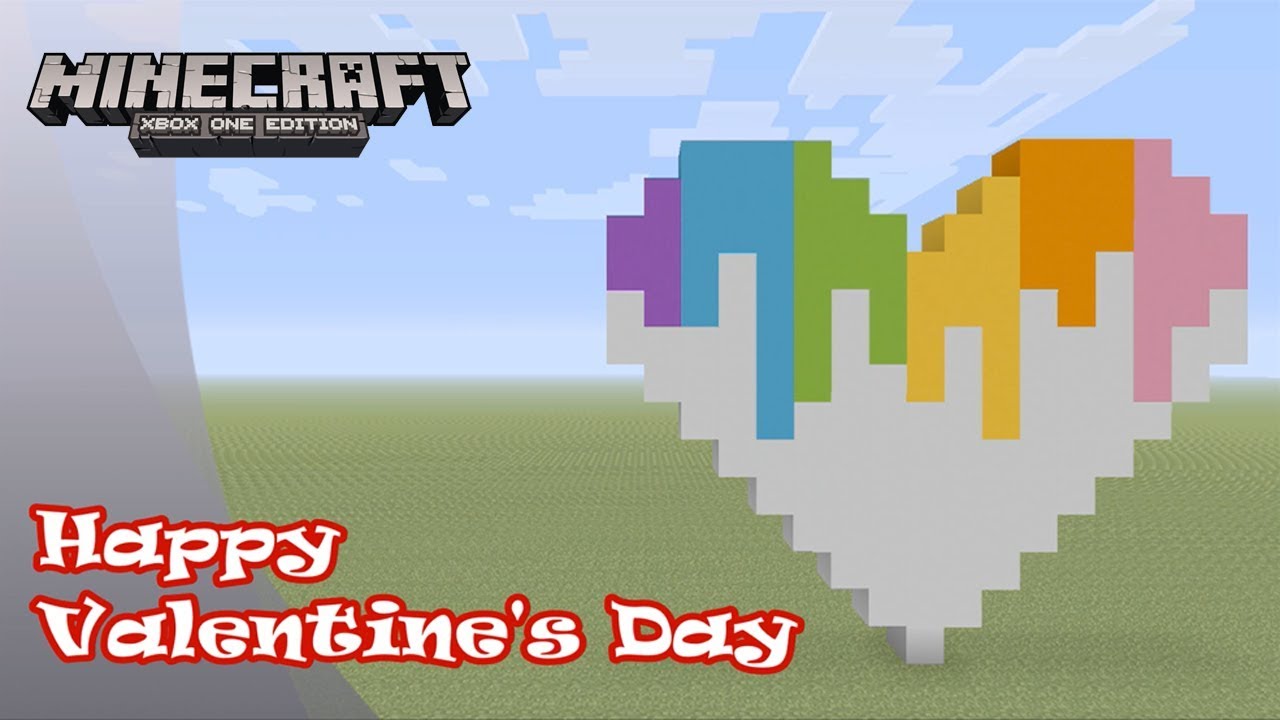 Minecraft: Pixel Art Tutorial and Showcase: Melting Rainbow Heart (Happy Valentine's Day)
